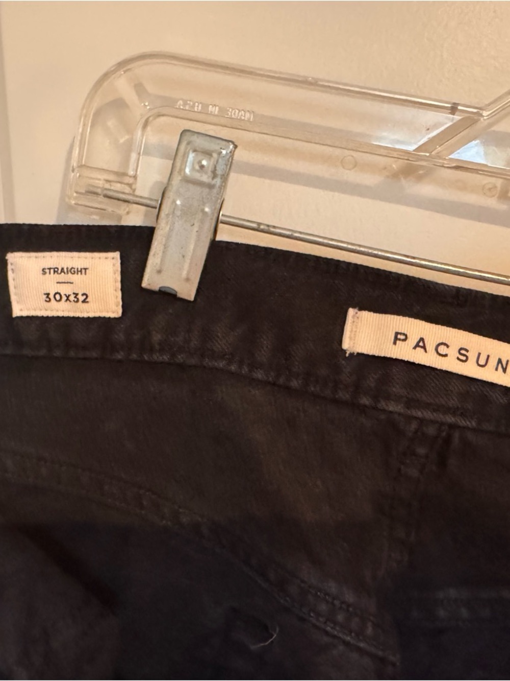 PacSun Black Straight Leg Jeans Button Fly Sz 30x32 Relaxed Unisex - Picture 5 of 6